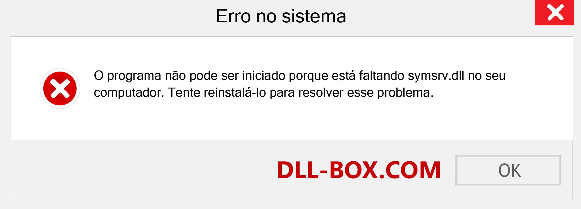 Arquivo symsrv.dll ausente ?. Download para Windows 7, 8, 10 - Correção de erro ausente symsrv dll no Windows, fotos, imagens